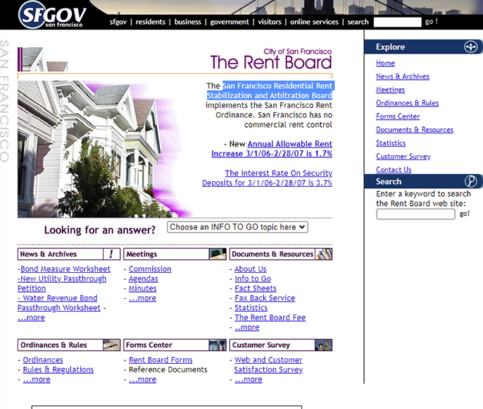City of San Francisco Residential Rent Stabilization and Arbitration Board. Project Details: website design, web development and web maintenance services
