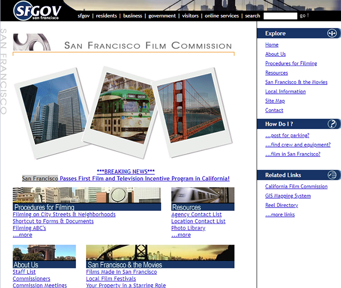 City of Film Commission. Project Details: CMS Maintenance, web development, and website design services